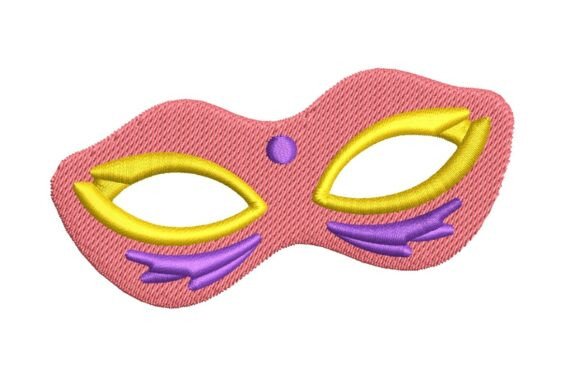 Colorful Masquerade Mask Embroidery Design