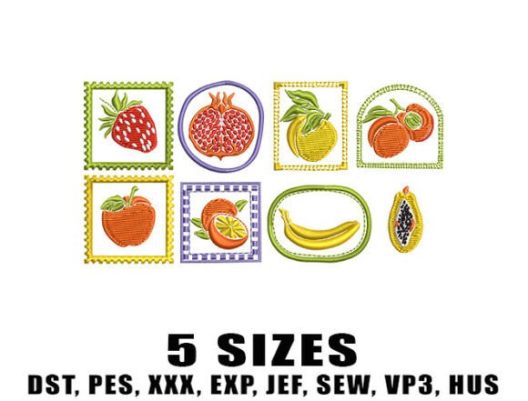 Cute Fruit Embroidery Designs
