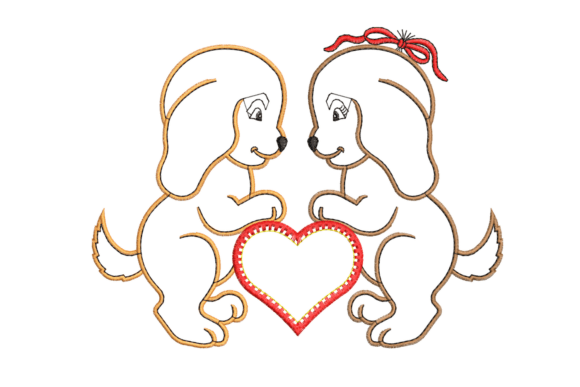 Cute Puppy Couple Embroidery Design Review