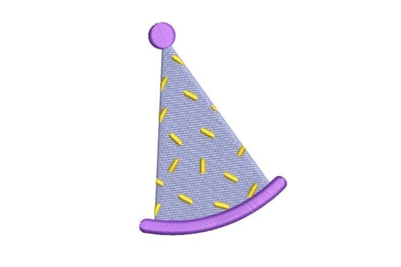 Festive Sprinkled Party Hat Embroidery Design
