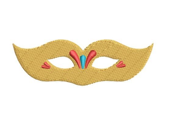 Golden Masquerade Mask Embroidery Design