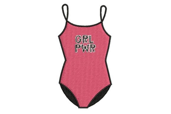 GRL PWR Swimsuit Embroidery Design