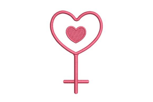 Heart-Shaped Female Symbol Embroidery Design