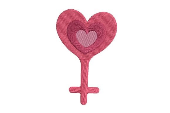 Layered Heart Female Symbol Embroidery Design