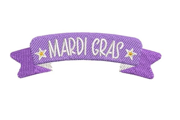 Mardi Gras Celebration Banner Embroidery Design