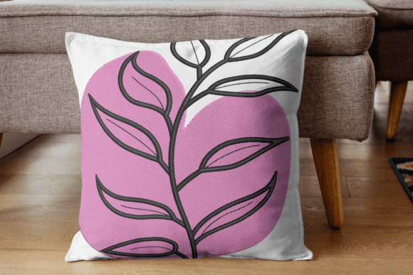Pink Minimal Leaf Embroidery Design Review