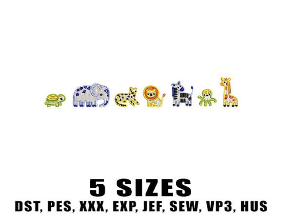 Safari Baby Animals Embroidery Designs