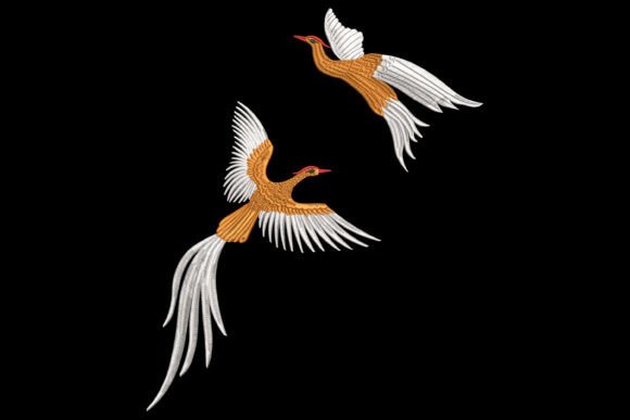 Twin Phoenixes in Flight Embroidery Review