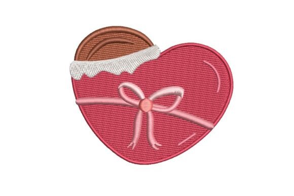 Valentine Heart Chocolate Box Embroidery Design