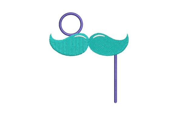 Whimsical Moustache on a Stick Embroidery Design